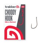 Trakker Choddy Hooks (Micro Barbed) Die Einführung des Trakker  Choddy Carp Fishing Hooks, ein Game-Changer für jeden Angler. Speziell für Karpfenangler entwickelt, vereint dieser Premium-Haken Stärke, Schärfe und Innovation. Mit seinem einzigartigen Chod-Rig-Design brilliert dieser Haken in schwierigen Gewässergrundbedingungen und gewährleistet optimale Leistung. Der TrakkerChoddy Carp Fishing Hook wird präzise gefertigt und verwendet hochwertige Materialien für außergewöhnliche Haltbarkeit. Seine scharfe Spitze und der Widerhaken gewährleisten sichere Bisse, um Ihre Chancen auf den Fang des begehrten Karpfens zu maximieren. Egal, ob Sie ein erfahrener Angler oder Anfänger sind, vertrauen Sie auf den Choddy Carp Fishing Hook, um Ihr Angelerlebnis zu verbessern. Heben Sie Ihr Karpfenangeln auf ein neues Niveau mit diesem unverzichtbaren Werkzeug. PRODUKTMERKMALE: Chemisch geschärft mit gerader Spitze Natürlich aggressiver Choddy-Haken mit 15 Grad nach außen geneigtem Öhr Geschmiedete XC80 Vanadium-Stahlkonstruktion Nicht-reflektierende, PTFE-Schutzbeschichtung Lange, nadelscharfe Spitze mit Mikrowiderhaken